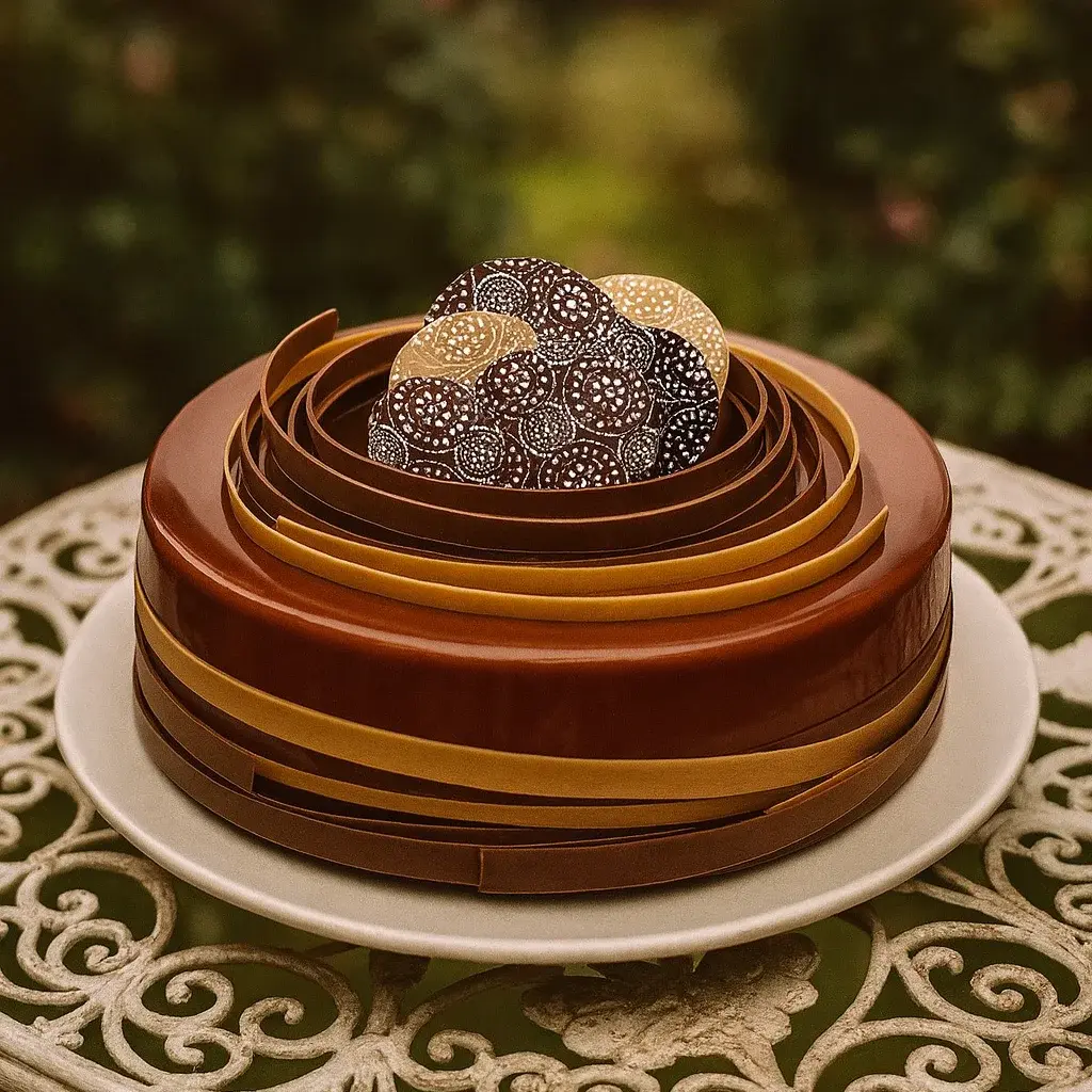 Tarta de Chocolate Negro, Plátano y Caramelo Salado
